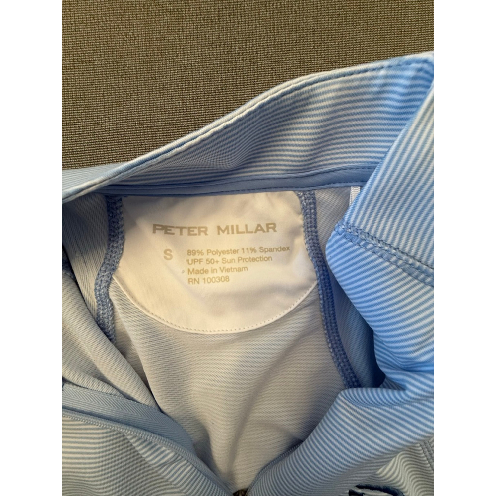 Peter Millar Doonbeg Blue/White LS Quarter Zip Go… - image 5